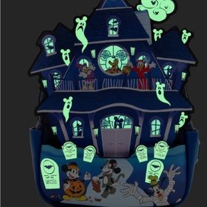 Loungefly Exclusive Mickey & Friends GID Haunted House mini backpack & wallet